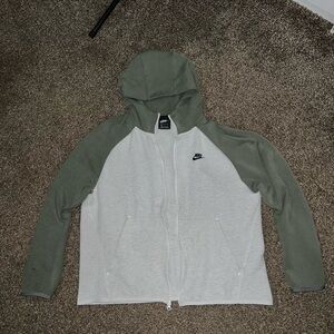 Nike Vintage OG Olive Dark Green Grey White Black Zip Up Hoodie Jacket